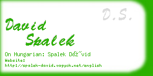 david spalek business card
